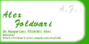 alex foldvari business card