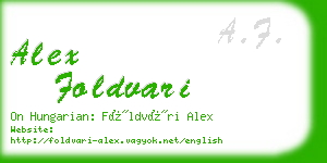alex foldvari business card
